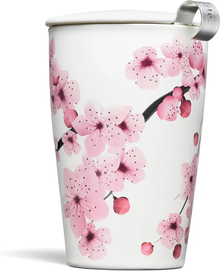 Tea Forte Kati Hanami, tazza in ceramica da 35 cl con coperchio