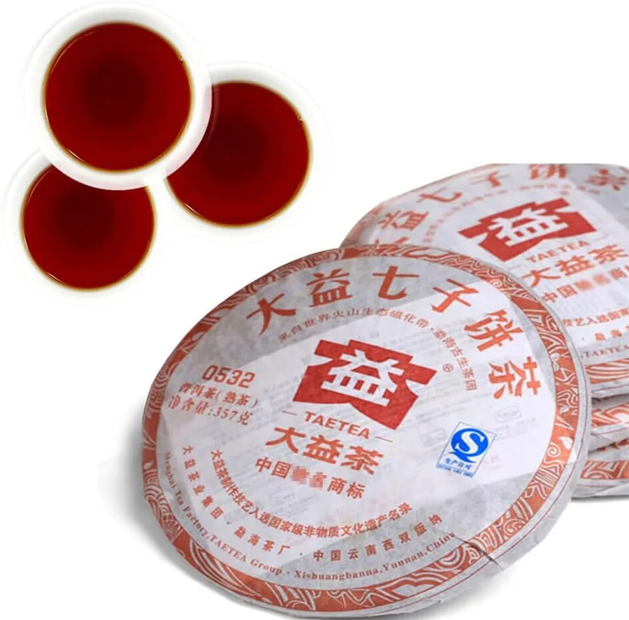 Menghai Dayi 0532, torta di pu-erh maturo, 357 g