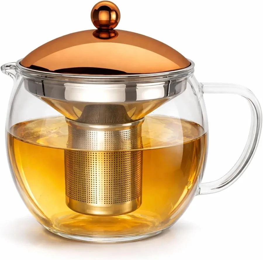 bonVIVO, teiera in vetro da 1,5 l con infusore
