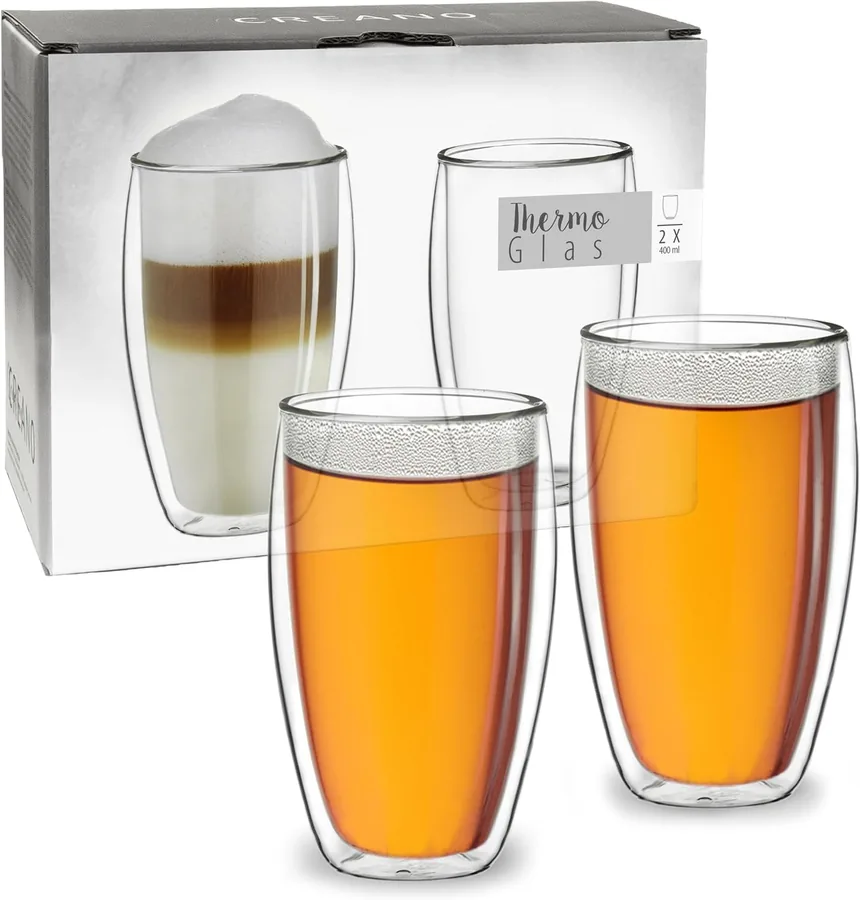 Creano, 2 bicchieri alti a doppia parete da 400 ml